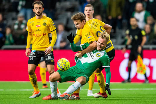 Hammarbys Sander Svendsen och Elfsborgs Gustav Henriksson