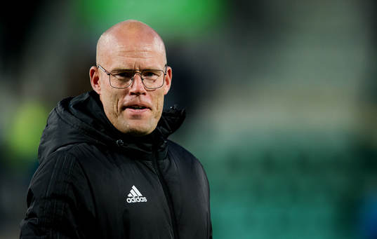 Sundsvalls tränare Joel Cedergren innan fotbollsmatchen i
