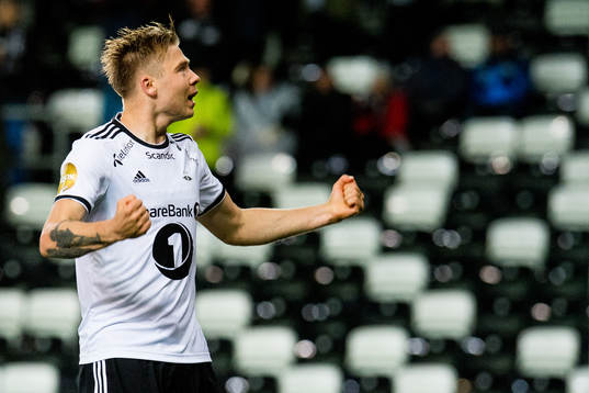 Alexander Søderlund of Rosenborg celebrates