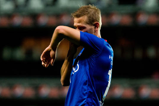 Erik Israelsson of Vålerenga looks dejected