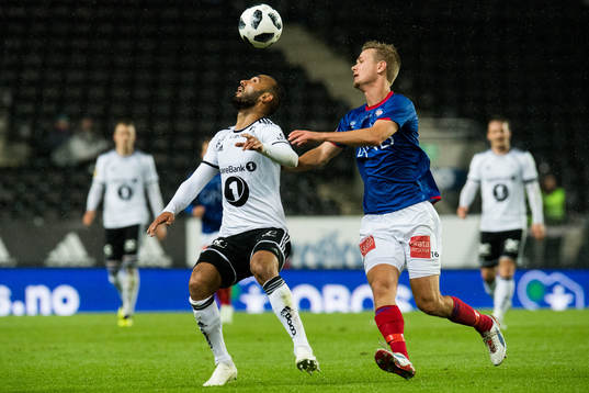 Issam Jebali of Rosenborg and Erik Israelsson of Vålerenga
