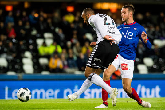 Issam Jebali of Rosenborg misses a chance to score