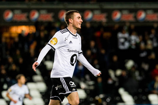 Djordje Denic of Rosenborg celebrates the 1-0 goal