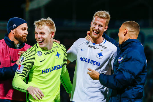 Norrköpings spelare jublar