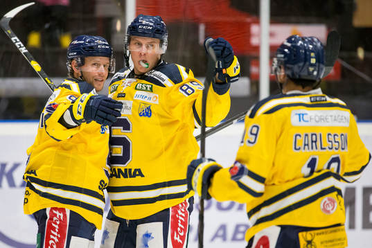 Södertäljes Victor Andersson och David Åslin jublar