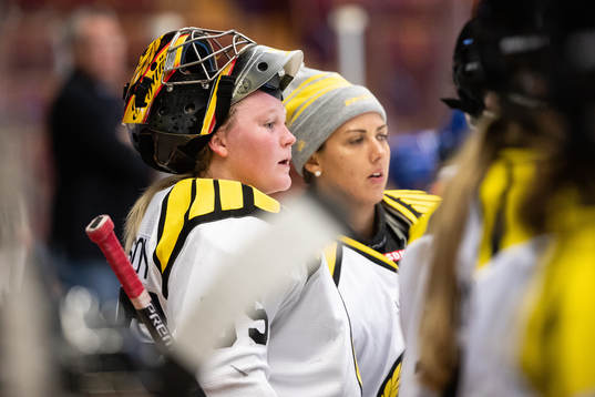 Brynäs målvakt Ellen Jonsson och målvakt Sonja Van der
