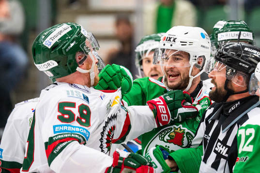 Rögles Kodie Curran och Frölundas Simon Hjalmarsson