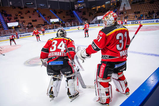 Luleås målvakt Joel Lassinatti och målvakt Niklas Rubin