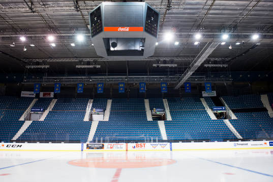 Interiör av Hovet innan ishockeymatchen i SDHL mellan