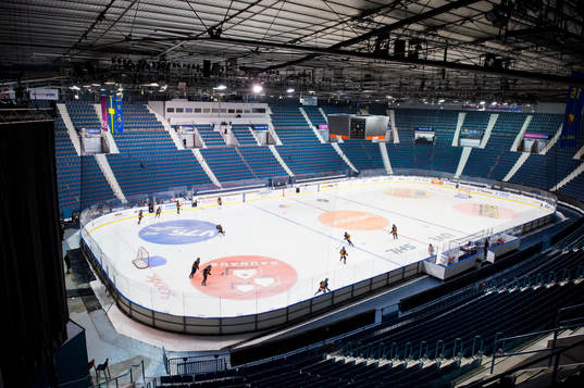 Interiör av Hovet innan ishockeymatchen i SDHL mellan