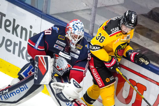 Linköpings målvakt Jonas Gustavsson och Luleås Emil