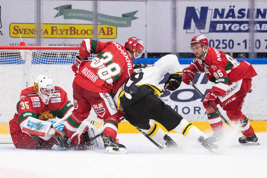 Moras målvakt Christian Engstrand och Brynäs Ludvig