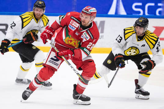 Moras Matt Bailey och Brynäs Ryan Gunderson och Brynäs
