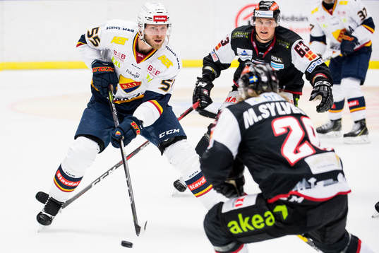 Djurgårdens Alexander Urbom och Malmö Redhawks Fredrik
