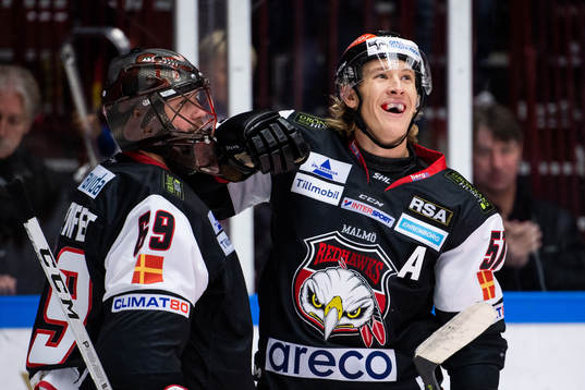 Malmö Redhawks målvakt Oscar Alsenfelt och Emil