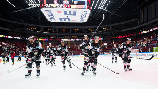 Malmö Redhawks spelare jublar