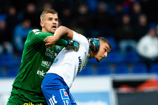 Sirius målvakt Lukas Jonsson och Norrköpings Jordan