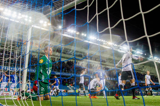 Goalkeeper André Hansen of Rosenborg looks dejected