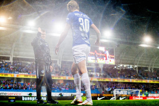 Ole Gunnar Solskjær, manager of Molde, and Erling Braut