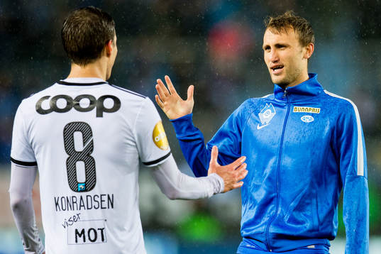 Anders Konradsen of Rosenborg and Magnus Eikrem of Molde