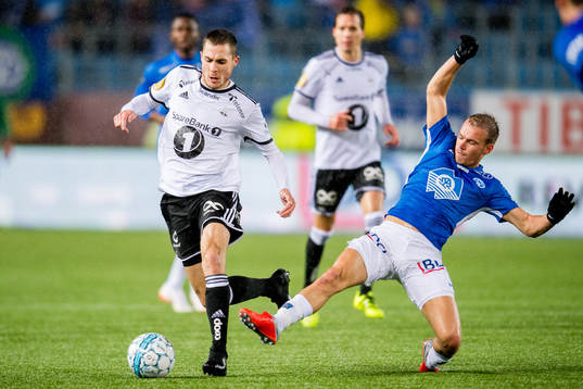 Djordje Denic of Rosenborg and Petter Strand of Molde