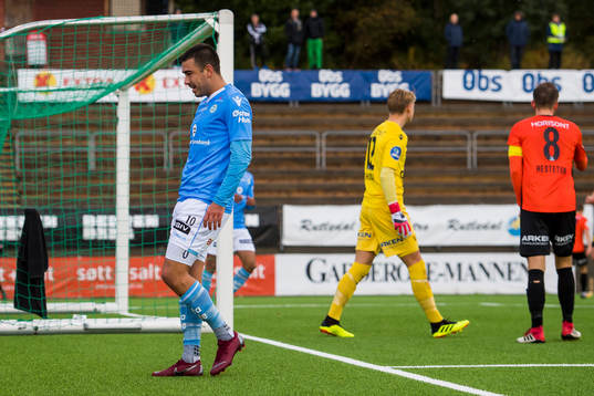Sanel Kapidzic of Sandnes Ulf looks dejected