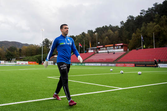 Sanel Kapidzic of Sandnes Ulfahead of the OBOS-ligaen match