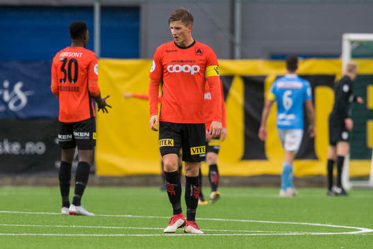 Jonas Hestetun of Åsane looks dejected