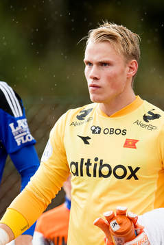 Goalkeeper Amund Wichne of Viking