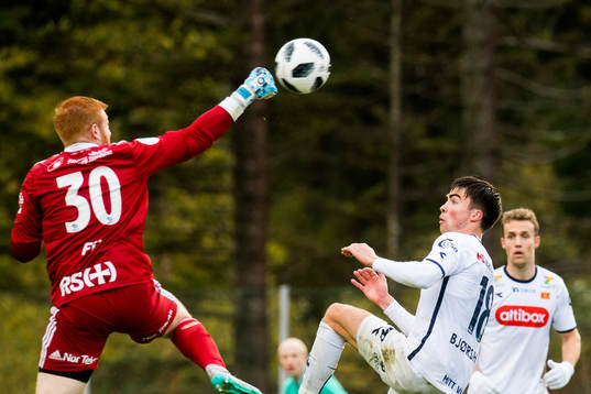 Goalkeeper Renze Fij of Florø and Sondre Flem Bjørshol of
