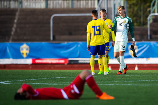 Sveriges Hussein Ali, Jakob Olsson och målvakt Filip
