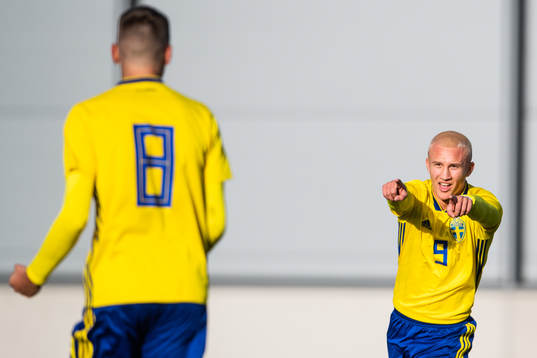 Sveriges Karl Landsten jublar med Tim Prica