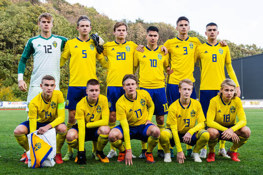 (övre raden från vänster) målvakt Filip Jörgensen,