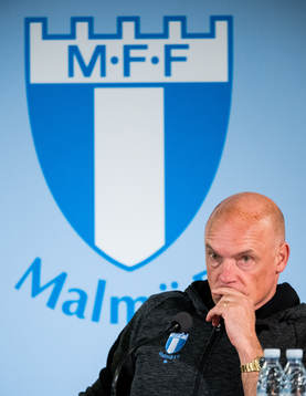 Malmö FFs tränare Uwe Rösler på presskonferensen