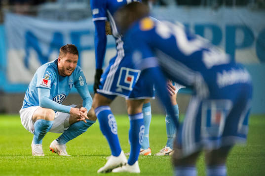 Malmö FFs Lasse Nielsen deppar