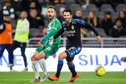 Hammarbys Muamer Tankovic och IFK Göteborgs André Calisir