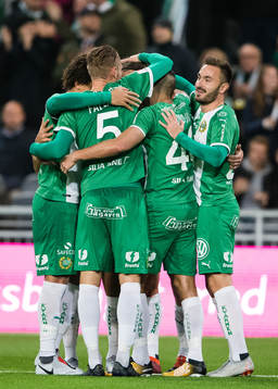 Hammarbys spelare jublar etfer 1-0