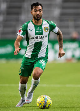 Hammarbys Jiloan Hamad med bollen