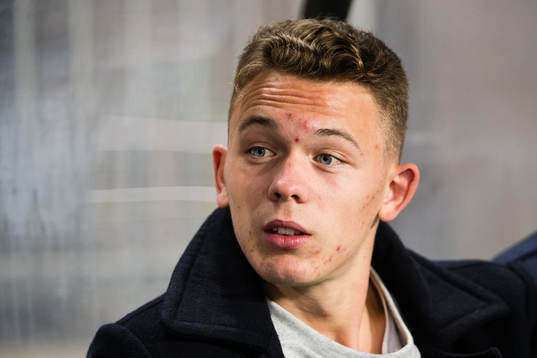 Hammarbys Kalle Björklund innan fotbollsmatchen i