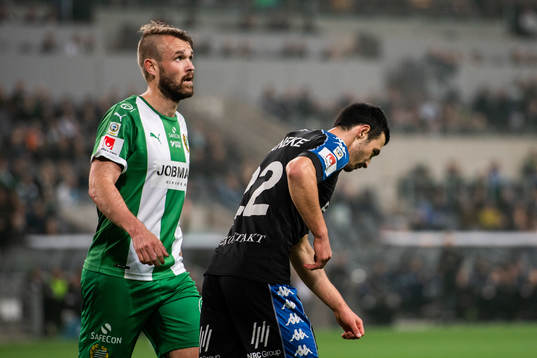Hammarbys Mads Fenger Nielsen och IFK Göteborgs Giorgi