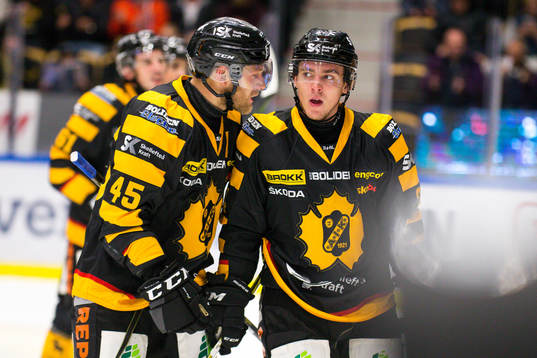 Skellefteås Oscar Möller och Andreas Wingerli jublar