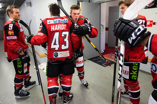 Malmö Redhawks Nichlas Hardt och Carl-Johan Lerby i