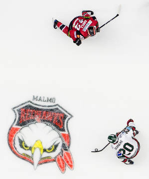 Frölundas Joel Lundqvist och Malmö Redhawks Niklas Arell