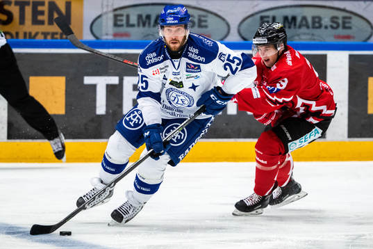 Leksands Linus Persson och Vita Hästens Henrik Rommel