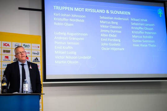 Janne Andersson presenterar truppen