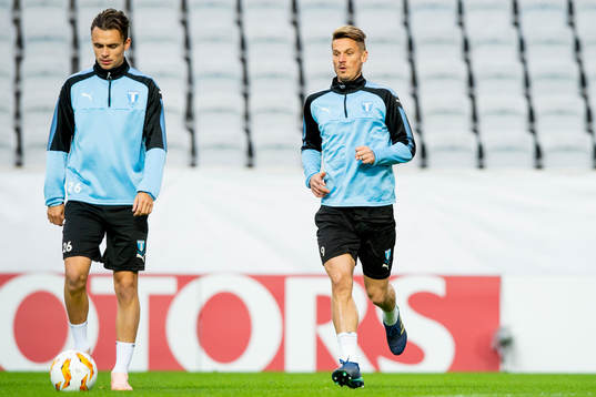 Andreas Vindheim and Markus Rosenberg of Malmö FF