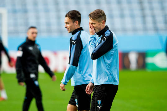 Andreas Vindheim and Markus Rosenberg of Malmö FF