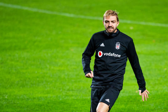 Caner Erkin of Besiktasduring a press conference and