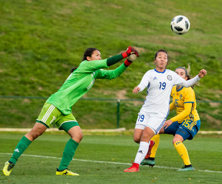under fotbollsmatchen i EM-kvalet för F18 mellan Sverige