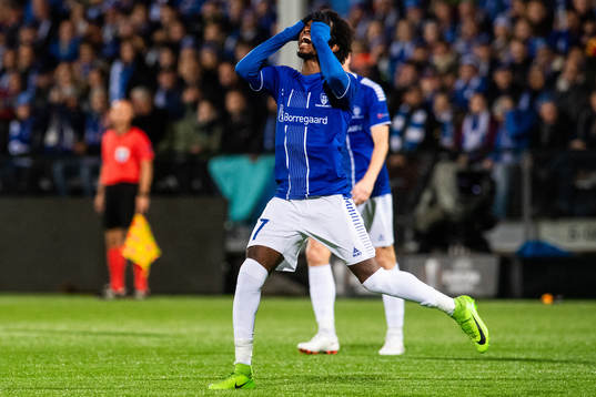 Amin Askar of Sarpsborg 08 looks dejected